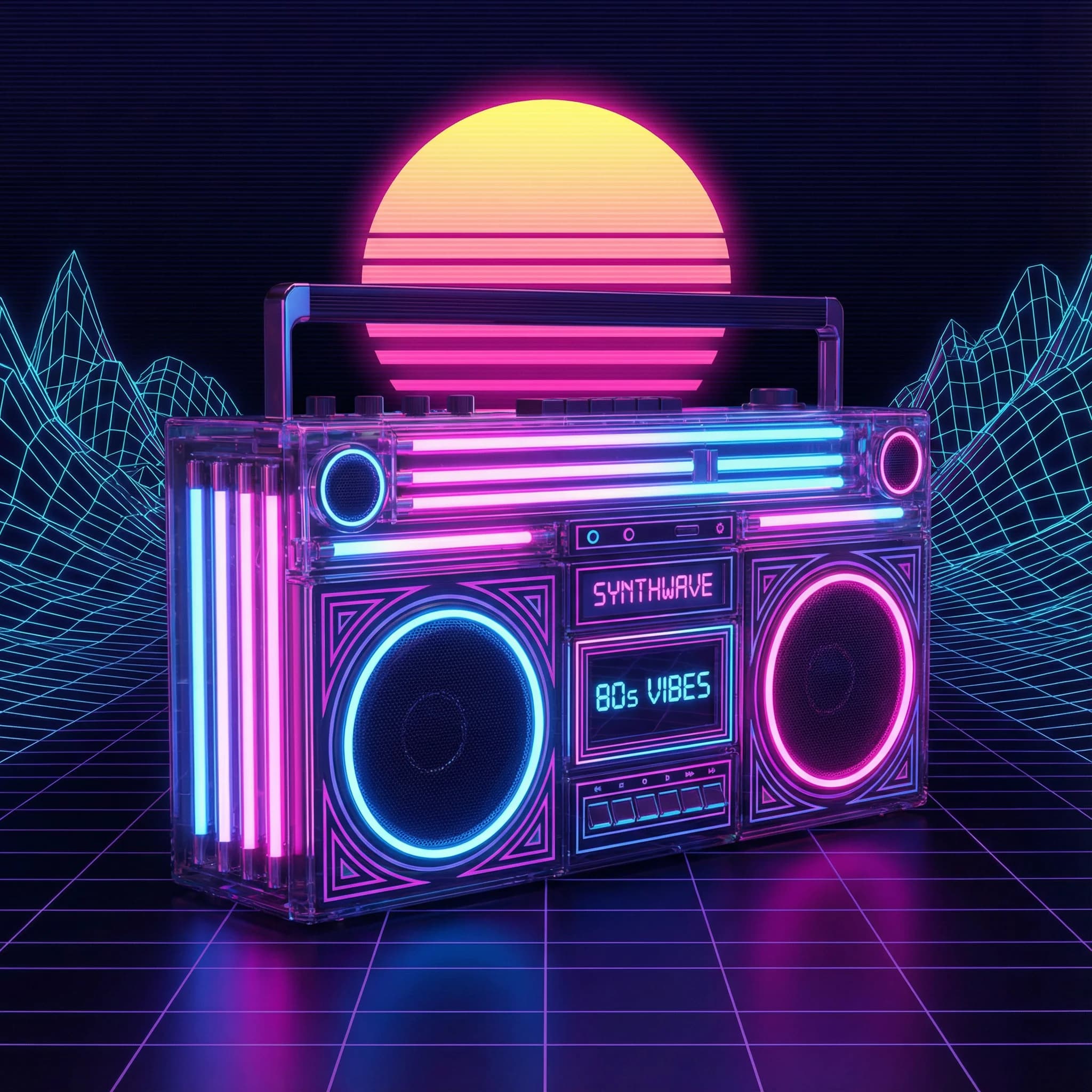 Neon lata 80 - przykład efektu AI