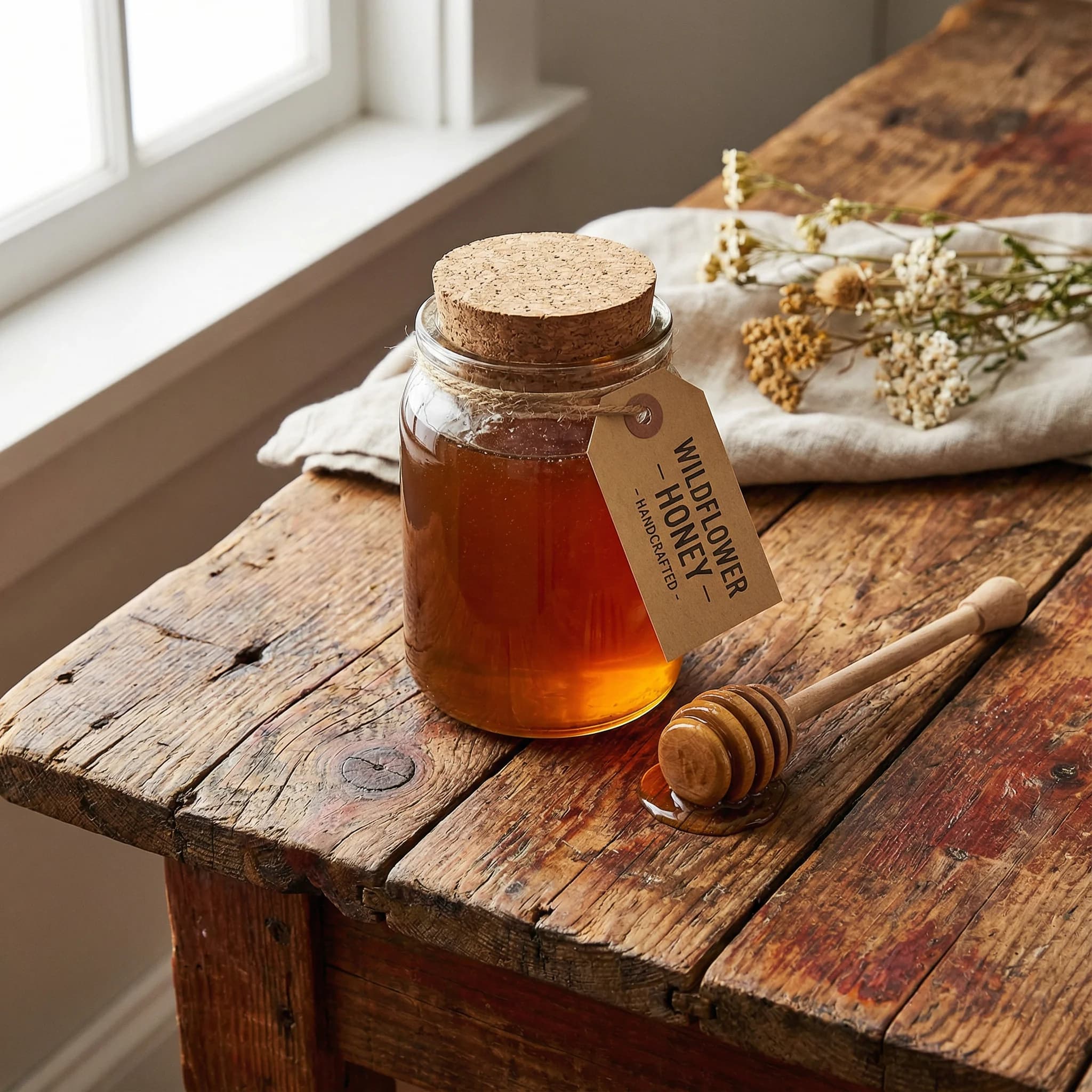 Rustykalny drewno - przykład efektu AI